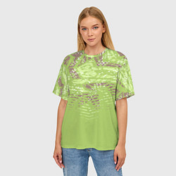 Футболка оверсайз женская Крокодила кожа абстракция, цвет: 3D-принт — фото 2