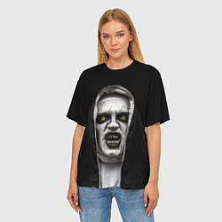 Футболка оверсайз женская Ужасная монашка, цвет: 3D-принт — фото 2