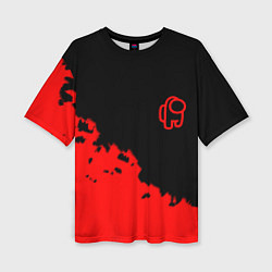 Футболка оверсайз женская Among us красные краски, цвет: 3D-принт