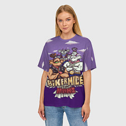 Футболка оверсайз женская Мыши-рокеры с Марса, цвет: 3D-принт — фото 2
