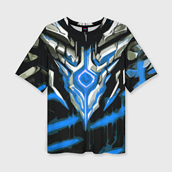 Женская футболка оверсайз Абстрактная синяя руна
