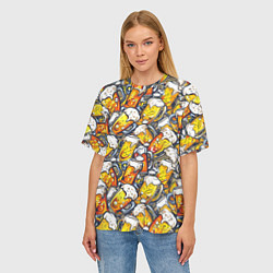 Футболка оверсайз женская Граффити пиво пенное, цвет: 3D-принт — фото 2