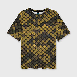 Футболка оверсайз женская Змеиный камуфляж - текстура чешуи, цвет: 3D-принт