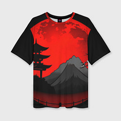 Футболка оверсайз женская Гора японии на фоне заката, цвет: 3D-принт