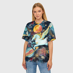 Футболка оверсайз женская Созвездие пегас, цвет: 3D-принт — фото 2