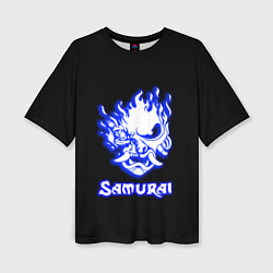 Женская футболка оверсайз Samurai logo ghost