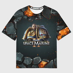 Футболка оверсайз женская Captain Titus Warhammer 40000 space marine 2, цвет: 3D-принт