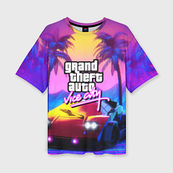 Футболка оверсайз женская Vice city retro wave Lambo, цвет: 3D-принт