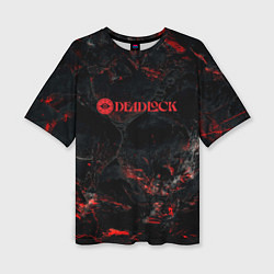 Футболка оверсайз женская Deadlock logo red texture, цвет: 3D-принт