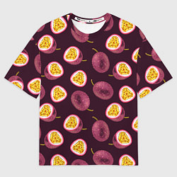 Футболка оверсайз женская Маракуйя паттерн, цвет: 3D-принт