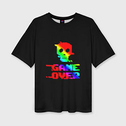 Женская футболка оверсайз Game over gradient