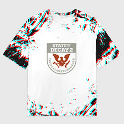 Футболка оверсайз женская State of decay краски, цвет: 3D-принт