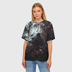 Футболка оверсайз женская Медведь в пасмурном лесу, цвет: 3D-принт — фото 2