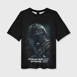 Женская футболка оверсайз CS counter terrorist