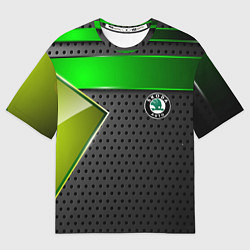 Женская футболка оверсайз Skoda metal auto