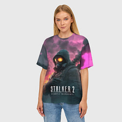 Футболка оверсайз женская Stalker 2 радиоактивный фон, цвет: 3D-принт — фото 2