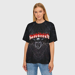 Футболка оверсайз женская Hatebreed hardcore, цвет: 3D-принт — фото 2