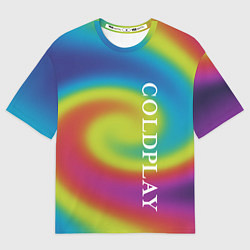 Футболка оверсайз женская Coldplay moon music album, цвет: 3D-принт