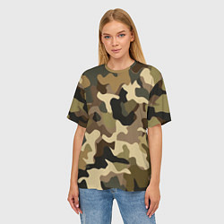 Футболка оверсайз женская Милитари камуфляж, цвет: 3D-принт — фото 2