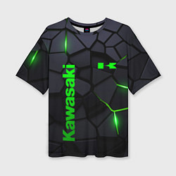 Футболка оверсайз женская Kawasaki - плиты с эффектом свечения, цвет: 3D-принт