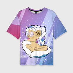 Футболка оверсайз женская Снегурочка с тату, цвет: 3D-принт