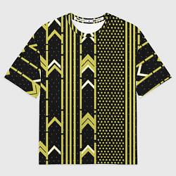 Женская футболка оверсайз Закулисье классика на чёрном фоне