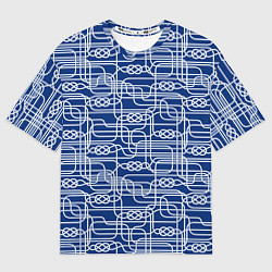 Женская футболка оверсайз Паттерн с узлами водопроводного лабиринта