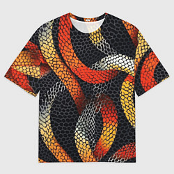 Женская футболка оверсайз В змеях