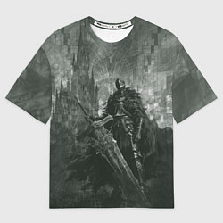 Женская футболка оверсайз Рыцарь с большим мечом