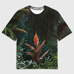 Женская футболка оверсайз Объемные растения