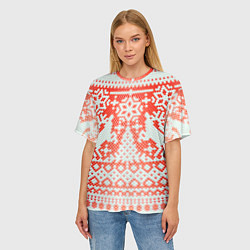 Футболка оверсайз женская Новогодняя шкура змеи, цвет: 3D-принт — фото 2