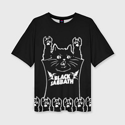 Футболка оверсайз женская Black Sabbath: cat rock, цвет: 3D-принт