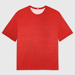 Женская футболка оверсайз Красная кожаная текстура