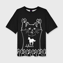 Футболка оверсайз женская Deftones: cat rock, цвет: 3D-принт