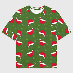 Женская футболка оверсайз Шапка Санты