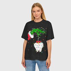 Футболка оверсайз женская Гринч похищает у зубной феи, цвет: 3D-принт — фото 2