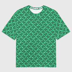 Женская футболка оверсайз Зелёный нефритовый искажение