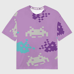 Женская футболка оверсайз Пиксели