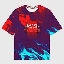 Женская футболка оверсайз Вартандер неоновый огонь