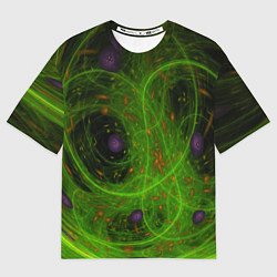 Футболка оверсайз женская Зелёный дым абстракция, цвет: 3D-принт
