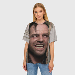 Футболка оверсайз женская The shining - heres johnny, цвет: 3D-принт — фото 2