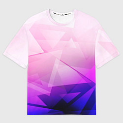 Женская футболка оверсайз Неоновая геометрия осколки