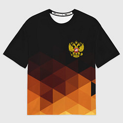 Футболка оверсайз женская Герб России геометрия, цвет: 3D-принт