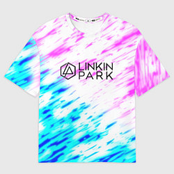 Футболка оверсайз женская Linkin park rock краски, цвет: 3D-принт