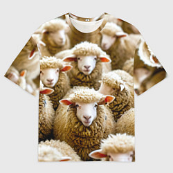 Футболка оверсайз женская Стадо овец, цвет: 3D-принт
