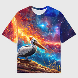 Футболка оверсайз женская Пеликан в космосе, цвет: 3D-принт