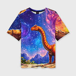 Футболка оверсайз женская Диплодок звездной ночью, цвет: 3D-принт