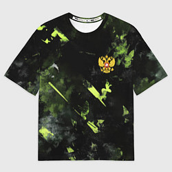 Футболка оверсайз женская Зеленая краска в виде камуфляжа, цвет: 3D-принт