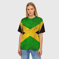 Футболка оверсайз женская Jamaica flag, цвет: 3D-принт — фото 2
