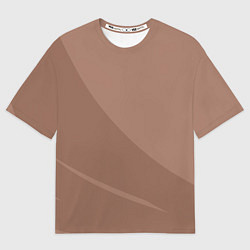 Женская футболка оверсайз Мокко Мусс однотонный с полосой